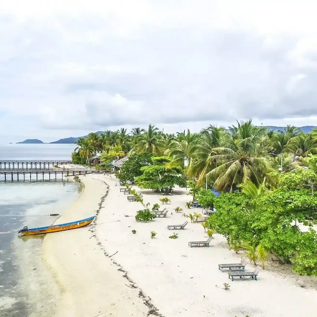 Beach and jetty of Arborek village, Raja Ampat
